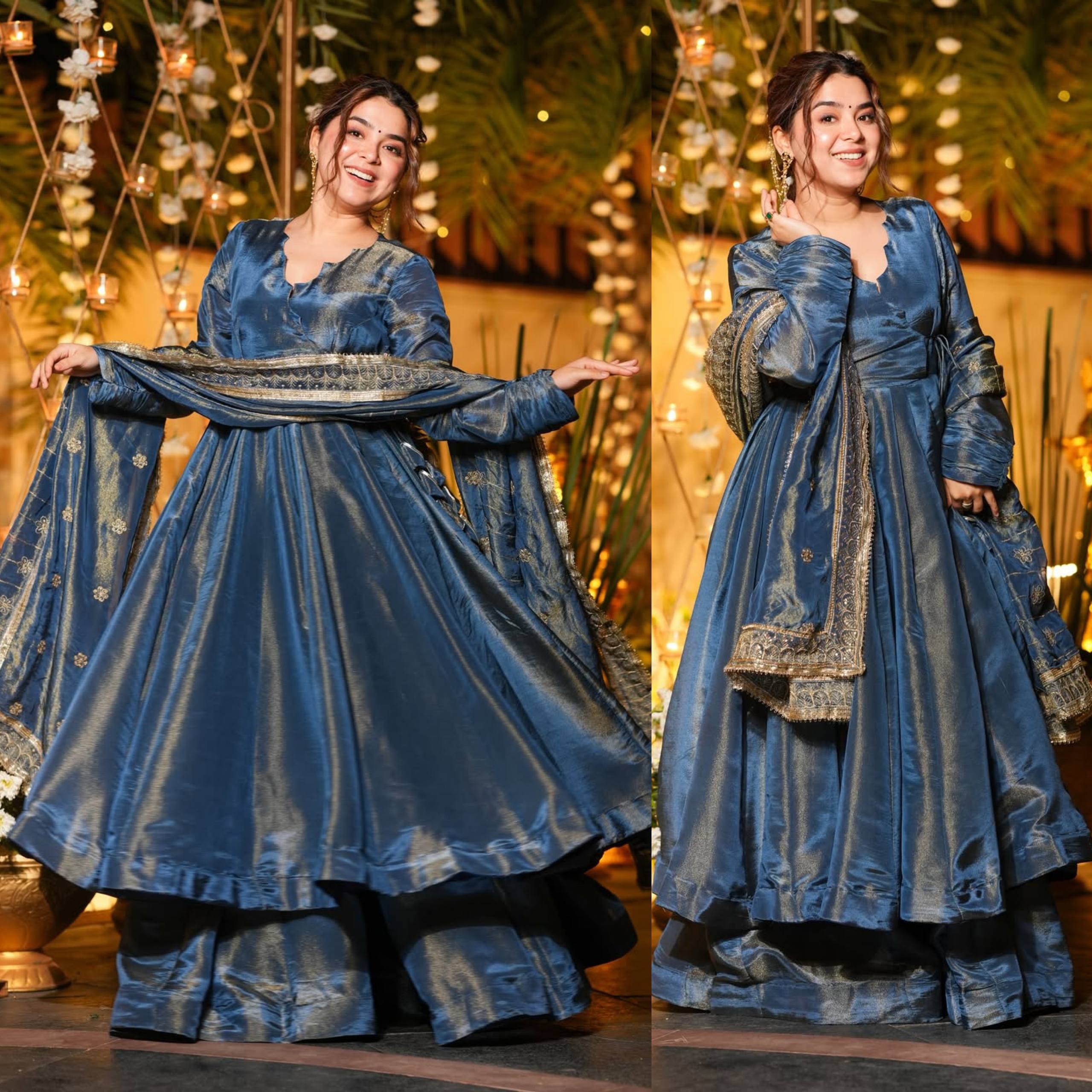 The Sovereign Teal Heritage Anarkali